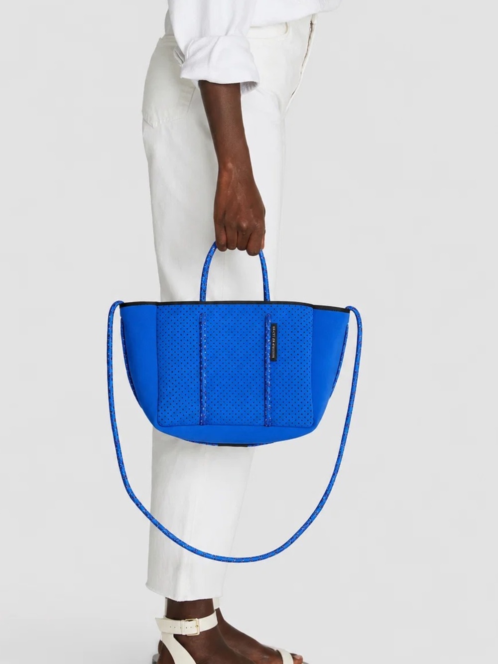 NWT STATE OF ESCAPE Petite Escape Neoprene Electric Blue Small Tote Crossbody